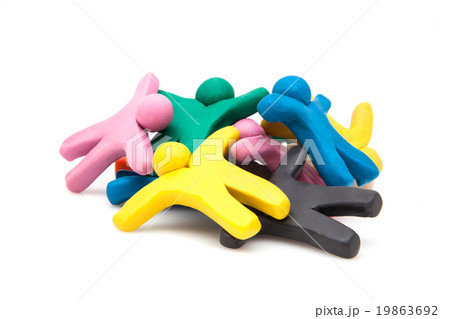 Crowd group of colourful plasticine 19863692