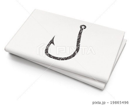 Safety concept: Fishing Hook on Blank Newspaper 19865496