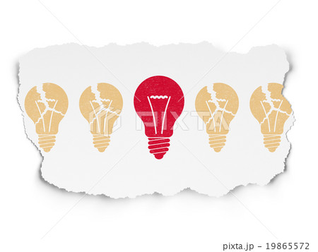 Finance concept: light bulb icon on Torn Paper 19865572