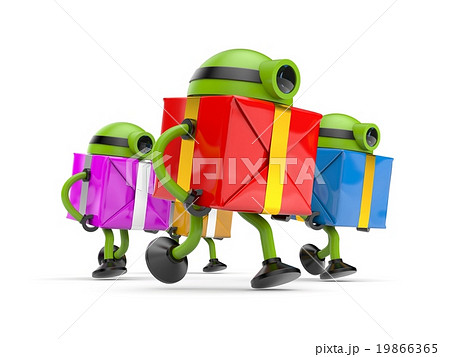 Robots run to holidays Robots run to holidays 19866365