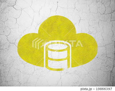 Software concept: Database With Cloud on wall 19866397