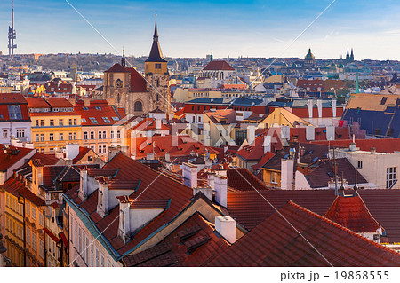 Aerial view over Old Town in Prague, Czech Aerial view over Old Town in Prague, Czech 19868555