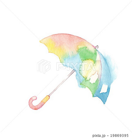パステルカラーの傘のイラスト素材