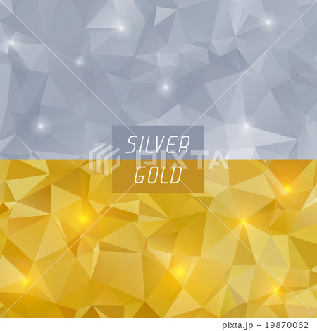 Abstract silver and gold polygonal triangular 19870062