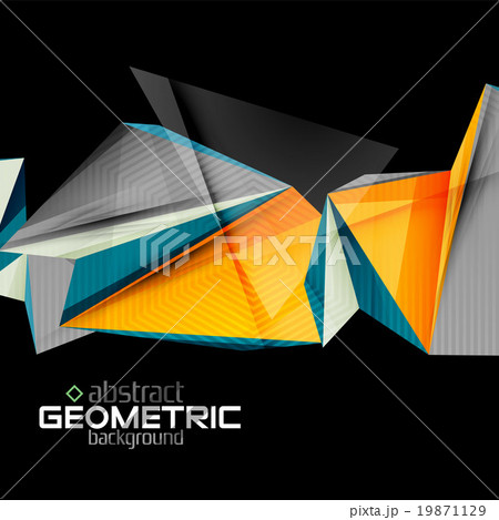 Vector color geometric shapes on black background 19871129