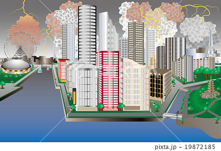 架空都市雷のイラスト素材