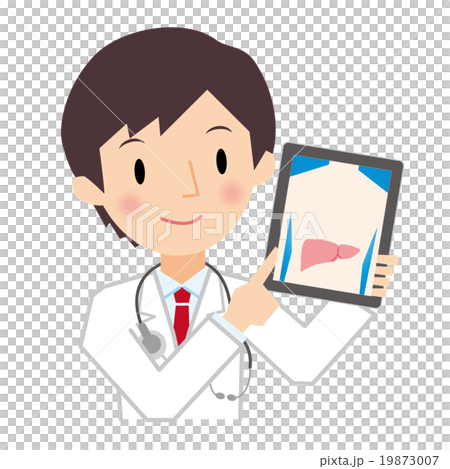 A doctor explained with a tablet PC 19873007