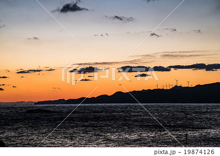 南伊豆恵比須島から見た石廊崎夕景 19874126