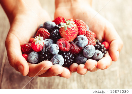 Berries in hands 19875080