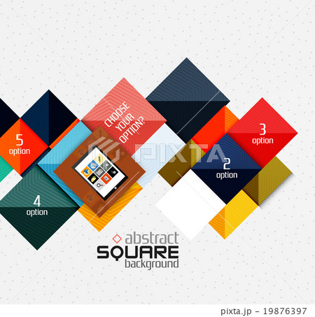 Geometric square shapes and infographic option 19876397