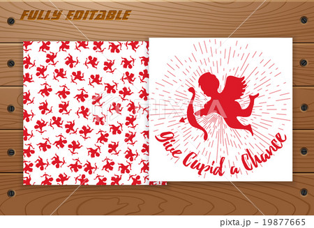 Valentines Day card on wooden table. 19877665