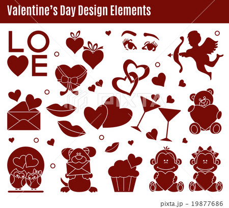Valentineâs Day design elements Valentineâs Day design elements 19877686