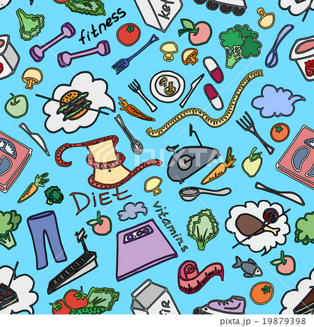 Doodle pattern of diet 19879398