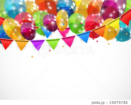 Color Glossy Balloons Background Vector 19879786