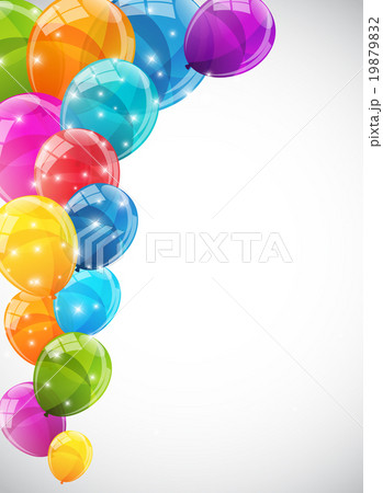 Color Glossy Balloons Background Vector Color Glossy Balloons Background Vector 19879832