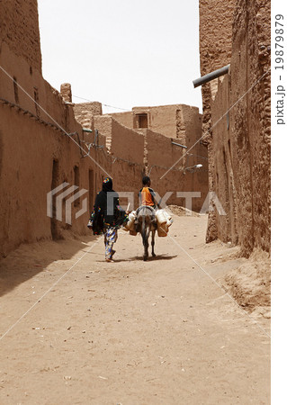 Desert inhabitants with donkeys 19879879