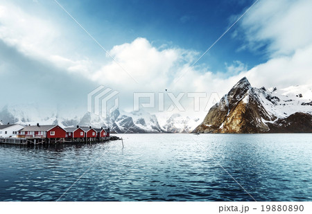spring sunset - Reine, Lofoten islands, Norway spring sunset - Reine, Lofoten islands, Norway 19880890