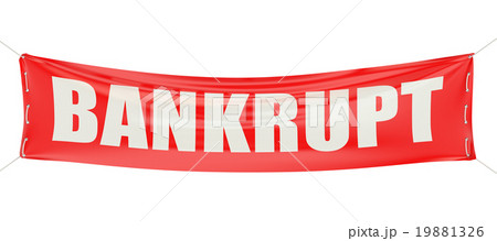 bankrupt concept on the red banner 19881326