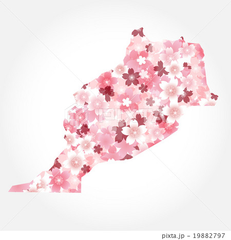 モロッコ　地図　国　桜  19882797