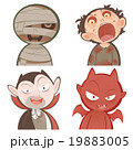 Cute cartoon halloween characters icon set 19883005