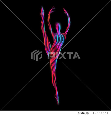 Creative silhouette of gymnastic girl. Art 19883273