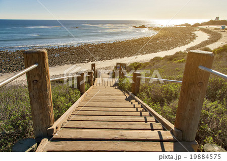 Stairs down to the ocean in Malibu 19884575