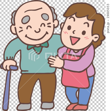 Assistance of walking - Stock Illustration [19885033] - PIXTA