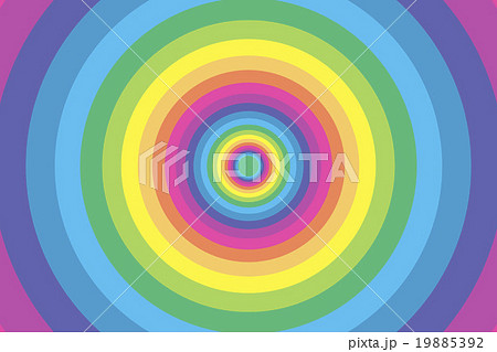 背景壁紙素材 虹色 レインボーカラー 七色 カラフル 円 輪 サークル リング 環状 明るい 楽しいのイラスト素材