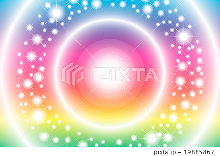 背景壁紙素材 虹色 レインボーカラー 七色 カラフル スターダスト 星の模様 光 輝き キラキラ 虹のイラスト素材