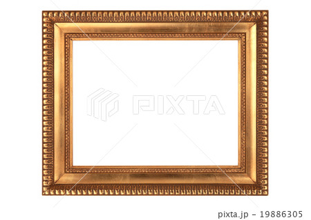 antique golden frame isolated on white background 19886305