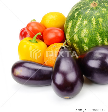 fruit and vegetable isolated on white background fruit and vegetable isolated on white background 19888349