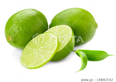 llime and leaves isolated on white 19892542