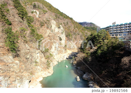 鬼怒楯岩大吊橋からみる鬼怒川 19892566