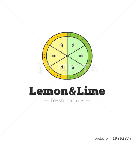 Vector lemon and lime logo in trendy line style. 19892875