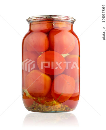 Glass jar of canned tomatoes Glass jar of canned tomatoes 19897366