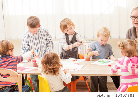 Children are painting  19897381