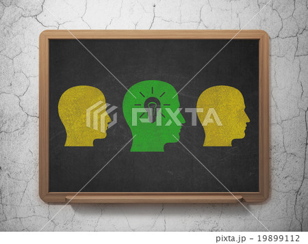 Business concept: head with light bulb icon on Business concept: head with light bulb icon on 19899112