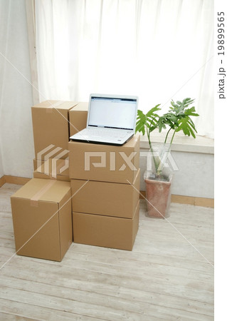 引越し荷物とパソコン 19899565