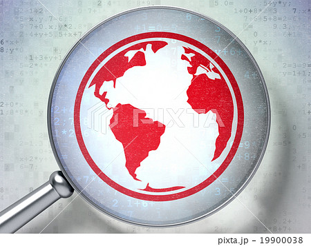 Learning concept: Globe with optical glass on 19900038