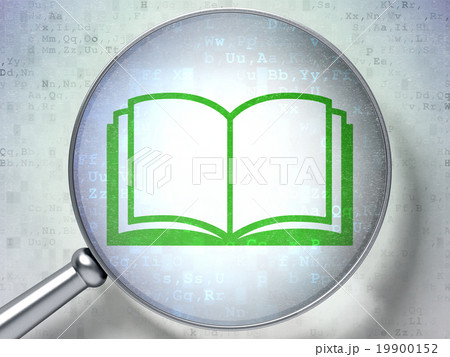 Studying concept: Book with optical glass on 19900152