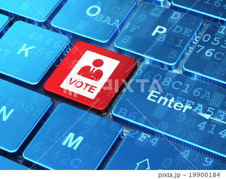 Politics concept: Ballot on computer keyboard 19900184