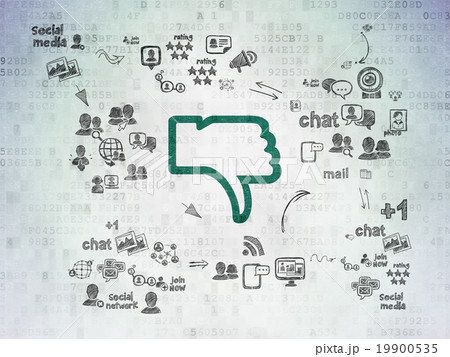 Social network concept: Thumb Down on Digital 19900535