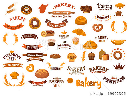 Bakery And Pastry Food Design Elementsのイラスト素材