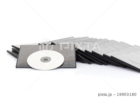 DVD box with disc on white background DVD box with disc on white background 19903180