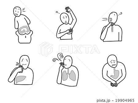 ガン症状のイラスト素材