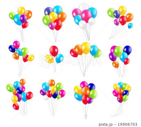 Set of Colored Balloons, Vector Illustration. Set of Colored Balloons, Vector Illustration. 19906703