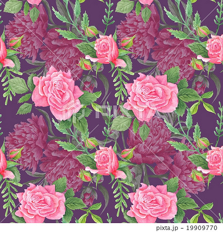 Boho Chic Watercolor Floral Pattern 19909770