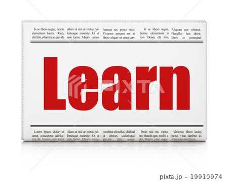 Studying concept: newspaper headline Learn 19910974