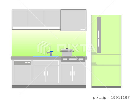 システムキッチンのイラスト素材