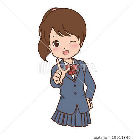 女の子 指差しのイラスト素材